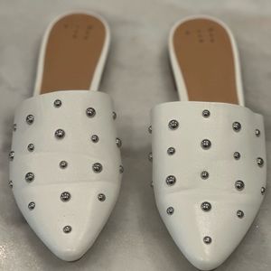 A New Day White Studded Mules 7.5 BRAND NEW